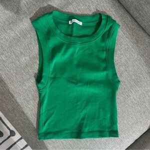 Zara Vibrant Green Cropped Tank Top